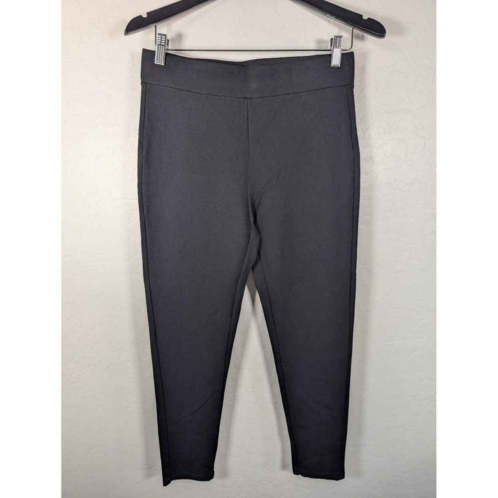 Kay Unger Leggings Womens Large Black Ankle Knit Pull On Stretch‎ Work Office